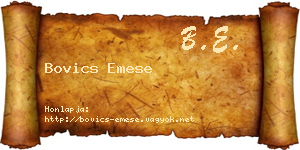 Bovics Emese névjegykártya